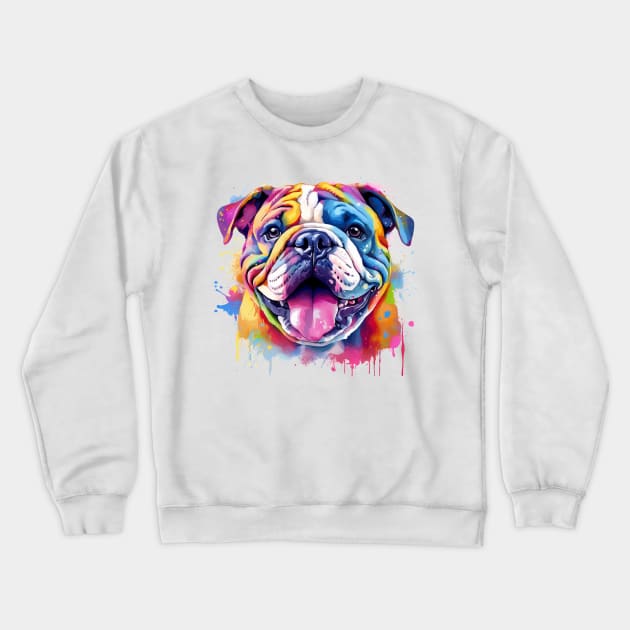 Bulldog Crewneck Sweatshirt by CunninghamWatercolors